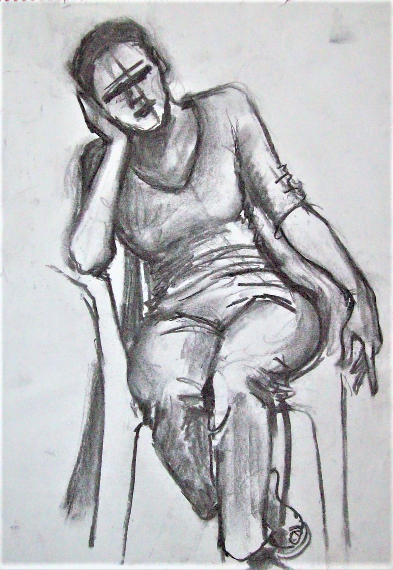 Seated figure drawing